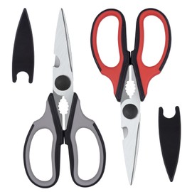 KYDIFS Left Handed Scissors Kitchen Shears for Adult,Kitchen Scissors All Purpose Heavy Duty Meat Scissors Poultry Shears,Safe Food Cooking Scissors Stainless Steel Utility Scissors (2 Pack)