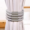 VEGCOO Pack of 4 Magnetic Curtain Tiebacks, Grey Tiebacks for