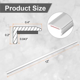 HARFINGTON 10pcs Tile Edge Trim 12" x 0.4" Peel and Stick Backsplash Trim Aluminum Alloy Self Adhesive L-Shape Outside Corner Strip for Kitchen Tailgates Mirror Frame Furniture, Matte Silver