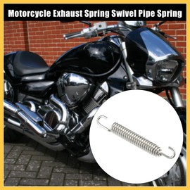 REPAIROCK 4 Pcs Motorcycles Universal Exhaust Pipe Spring 80mm 3.15" Stainless Steel Exhaust Pipe Spring Hook Modified Accessory Silver Tone Auto Replacement Parts