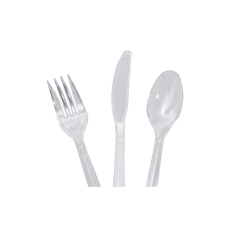 Clear Plastic Utensils, 48-ct. (16 Forks, 16 Spoons, 16 Knives)