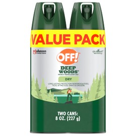 OFF! OFF! Deep Woods Insect Repellent Aerosol, Dry, Non-Greasy Formula, Bug Spray with Long Lasting Protection from Mosquitoes, 4 Oz, 2 Count
