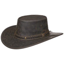 Barmah Squashy Crackle Kangaroo Traveller Outdoor Hat Roll Hat (L (58-59 cm) - Brown), brown