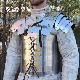 Roman Soldier Military Lorica Segmentata Body Armor 20g Steel Rustic Vintage Home Decor Gifts