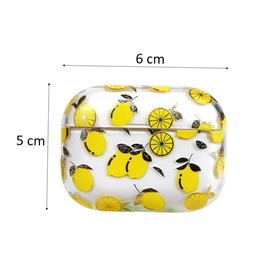 KONTONTY Wireless Earphone Case Cover for Lemon Fruit Resistant PC Protector Scratch with Precise Cut for Women and Young