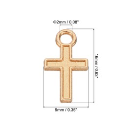 PATIKIL Cross Charm, 200 Pcs Cross Pendants Bulk Mini Cross Charm Pendants Alloy for Jewelry Making Bracelets Earrings Necklace Crafts DIY, Dark Gold
