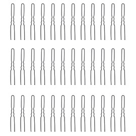 Ruwado 50 Pcs U Shape Bobby Hair Pins Metal Black Spiral Hair Bun Styling Accessories Hair Grips Clips for Women Girls Hair Salon Hairdressing (Black)