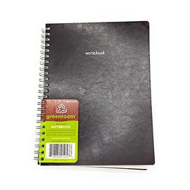 GreenRoom Spiral Journal - Flexible Leather Cover Size 6'' X 8'' (Brown)