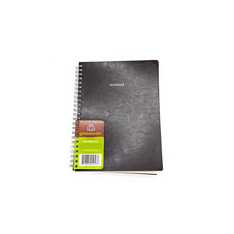 GreenRoom Spiral Journal - Flexible Leather Cover Size 6'' X