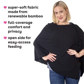 Bamboobies Women's Standard Nursing Shawl, Black, 1 Count (Pack of 1)