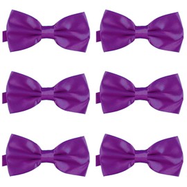DonDon Set of 6 Men’s bow tie 4.72 x 2.36-12 x 6 cm already tied and completely adjustable Purple