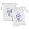 Ambesonne Fish Fabric Pouch Set of 2, Naughty Cat Fish