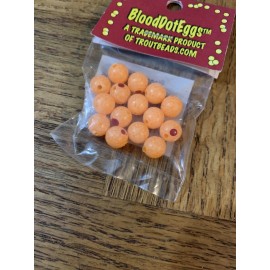BloodDot Blood Dot Eggs Trout Beads 8mm Sun Orange