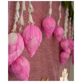 Desi Favors Indian Lilly with Pink Lotus Bud-5 Count-1.5 Foot Each-Indian Pooja Decorations/Diwali Decorations