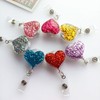 Heart Retractable Badge Holder, ID Card Clips, Badge Reel for