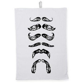 Hippowarehouse Moustache Tea Towel Eco Printed Dish Cloth Kitchen accessory 50cmx70cm 100% Cotton