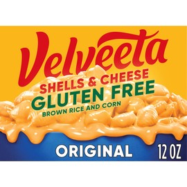 Velveeta Gluten Free Shells and Cheese, Brown Rice and Corn Pasta, 1 Box, for Easy Dinner or Dinner Sides, Original Flavor, Made with Real Cheese, 12 oz