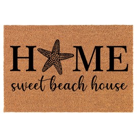Welcome Doormat Natural Coco Coir Door Mat Home Sweet Beach House (30" x 18")