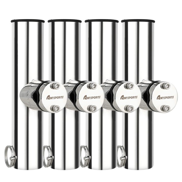 AMYSPORTS Stainless Clamp Rod Holder Steel Mount Fishing Pole Holder