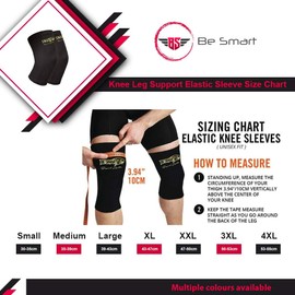 Elastic Knee Sleeve Support Brace for Joint Pain Injury Sprain Knee Cap Compress (Single, 4XL)