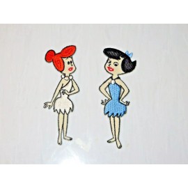 Unbranded Wilma & Betty From The Flintstones Embr. Iron On 3.5" Tall x 1" Wide Patch Set