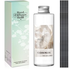 SCENTORINI Reed Diffuser Oil Refill, Clean Musk Diffuser Oil 6.76 Fl Oz, Natural Scented Essential Oil Refill Long Lasting Summer Home Fragrance for Room Spa Aromatherapy Bathroom