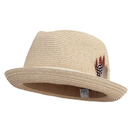 Men's Paper Braid Fedora Hat - Sand Heather L