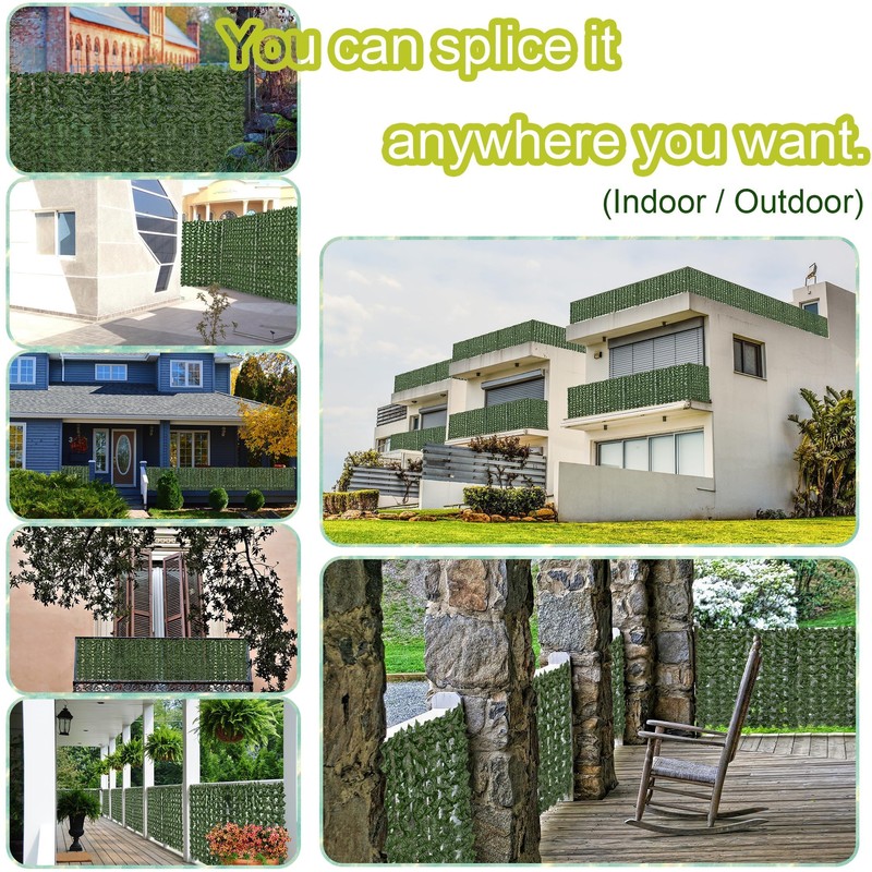 DOPGIB Artificial Ivy Privacy Fence Screen,140" by 60" (58.5 SQFT)