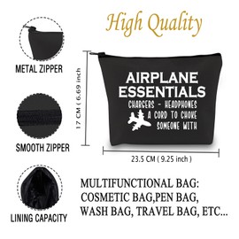 PYOUL Airplane Essentials Bag Funny Travel Bag Travel Accessory Pouch Charger Pouch Travel Pouch (Airplane Essentials B EU)