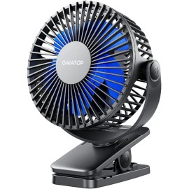 Gaiatop Portable Clip on Fan Battery Operated, Small Powerful 3 Speed Quiet 360°