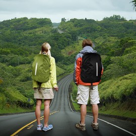 LAMA 2pcs Waterproof Rain Cover for Backpack, Reflective Rainproof Protector for Anti-dust and Anti-Theft S 18L-25L Black ArmyGreen