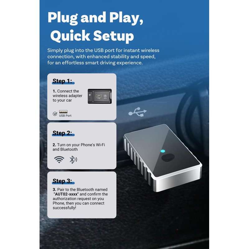 Smart World Micro CP-AA 2-in-1 Wireless CarPlay & Wireless Android