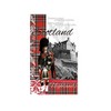 Scottish Tea Towel Scotland Souvenir Gift Red Tartan Edinburgh Castle