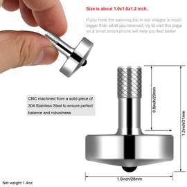 DjuiinoStar Spinning Top: Long Lasting (5-8 Minutes), with Glass Base (Diameter: 3.15"; Focal Length: -30cm; Edge Polished) and Carry Case, CNC Machined, Time Killer, EDC Desk Toy, Fancy Gift DST-806B