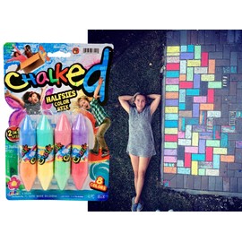 JA-RU Jumbo Double Sided Sidewalk Chalk (2 Pack) Non-Toxic & Washable Colored Chalk for Kids Ultimate Art Set. Outdoor Street Drawing. Party Easter Basket Stuffers. 3529-2p