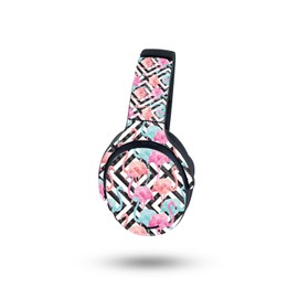 MightySkins Carbon Fiber Skin Compatible with Skullcandy Crusher ANC 2 - Pop Flamingo | Protective, Durable Textured Carbon Fiber Finish | Easy to Apply