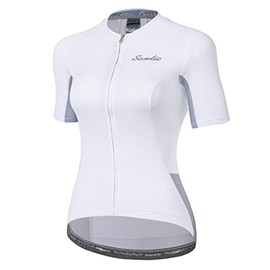 Santic Women's Cycling-Jerseys Short-Sleeve Full Zip with Two Pockets Gilrs Bike-Jerseys