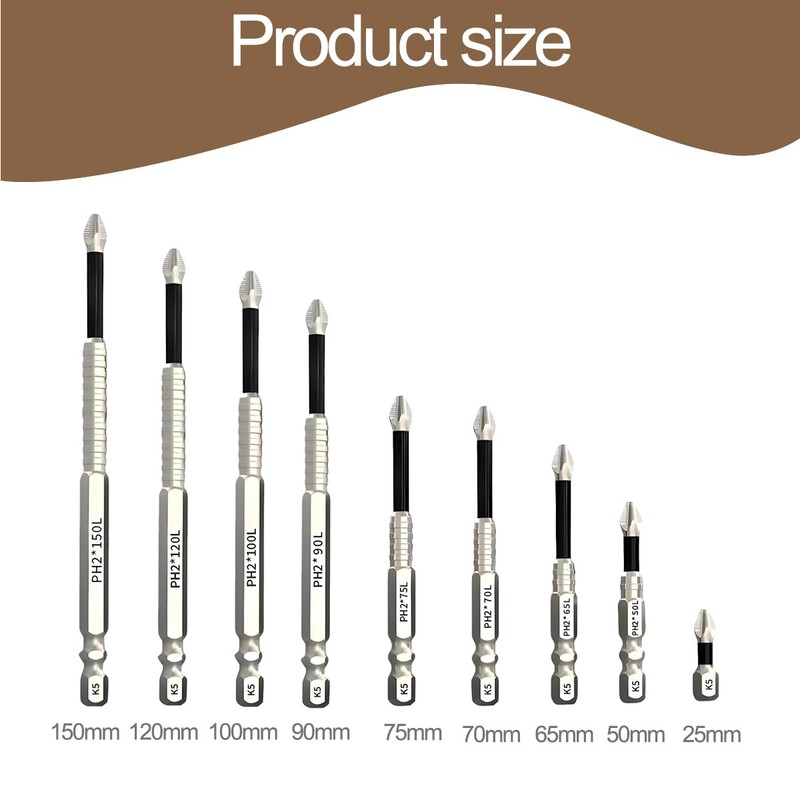 9 PCS High Magnetic Drill Bit Set, Electric Precision Anti