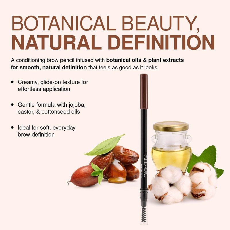 Palladio Lápiz de Cejas Taupe con Cepillo - Trazo Natural