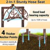 Ouinis Garden Hose Holder Hanger Freestanding, Upgraded 4 Spikes Heavy