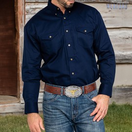 WERFORU Men's Western Faux Leather Belt with Removable Buckle