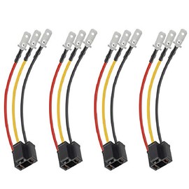 Partsam H4 9003 Wiring Harness Headlights Wire Sockets H4 to 3 Pin Adapter for 4"x6" 7"x6" 5"x7" 6x8 inch Car Truck Pickup Heavy Duty Headlamp (4PCS a Pack)