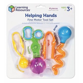 Learning Resources Helping Hands Fine Motor Tool Set - 4 Piezas, Edades 3+ Herramientas para Desarrollar la Motricidad Fina y Sensorial, Juguetes para Cajas de Arena y Sensoriales