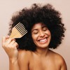 2 PCS Bamboo Comb Set for Afro Hairstyle, Natural Anti-Static
