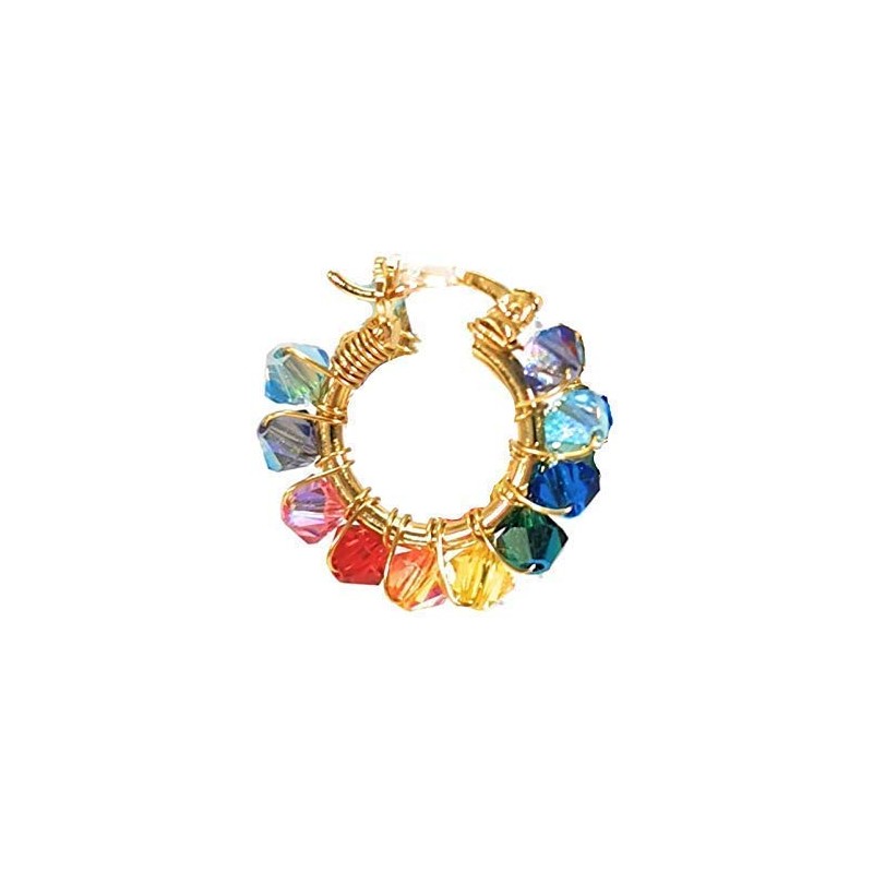 Arracada Cristal Austriaco - Color Rainbow or Pastel - Chapa