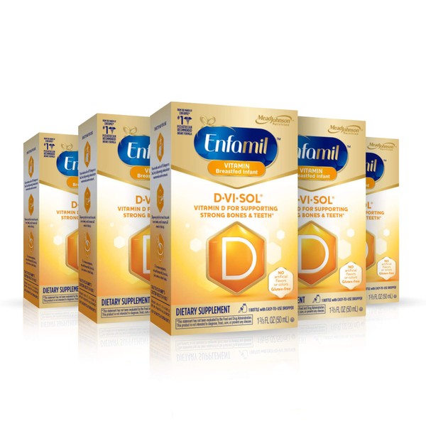 Enfamil D-Vi-Sol Vitamin D Supplement Drops 50 mL (Packs of 5)