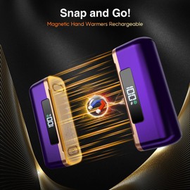 Hand Warmers Rechargeable 2 Pack - Magnetic Electric Hand Warmers 10000mAh, AI Temp Control Hand Warmers Up to 131℉, Reusable Battery Hand Warmer with Digital Display for Raynauds, Hunting, Golf