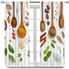 DDCBNS Spice Kitchen Curtains Rustic Herbs Spices Wooden Spoons Polyester