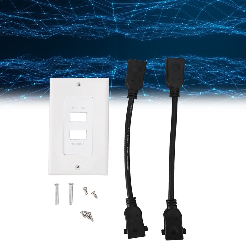 2 Ports HD Multimedia Interface 2.0 Wall Plate 4K 60Hz