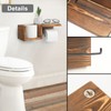 Wooden Toilet Paper Holder Wall Mount with Shelf - Farmhouse